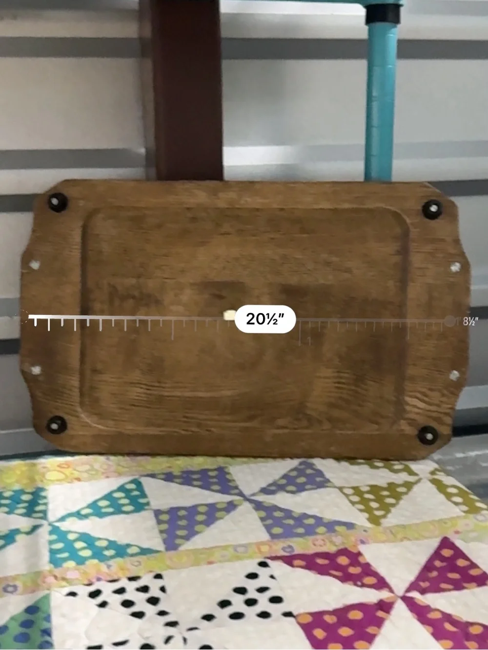 Vintage Brown Wood Serving Tray Mini Charcuterie Board with Fruit Tile Accent